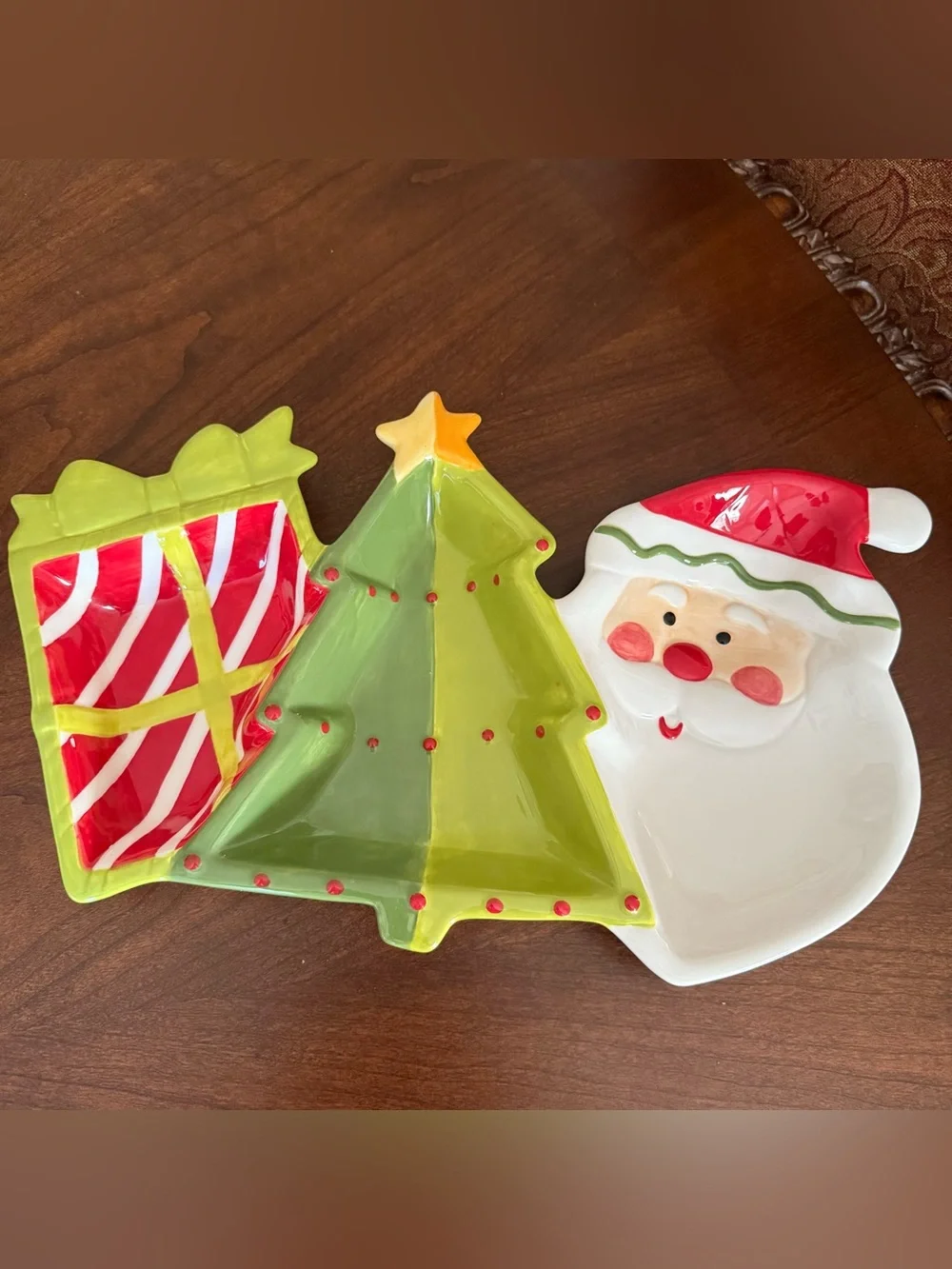 Target Home Hand-Painted Christmas Divided Serving Tray Party Decor Holiday Dish